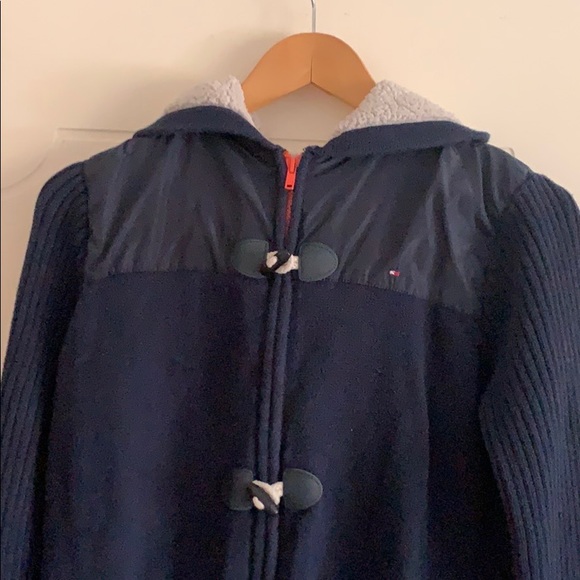Tommy Hilfiger Boys Navy Hooded Sweater zipped - Picture 5 of 9